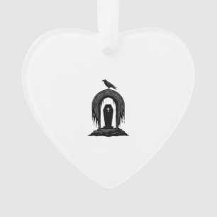 Vintage Crow Cemetery Grave Silhouette Shirt Desig Ornament