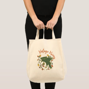 Vintage Crow Visions Grocery Tote Bag