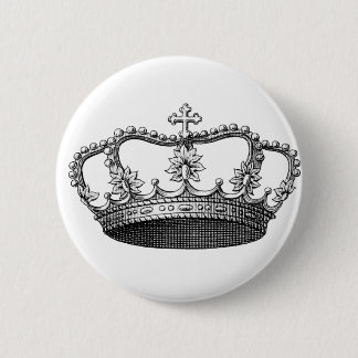 Vintage Crown Black and White 6 Cm Round Badge