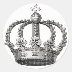 Vintage Crown Classic Round Sticker