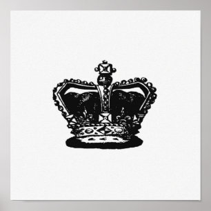 Vintage Crown Illustration Poster