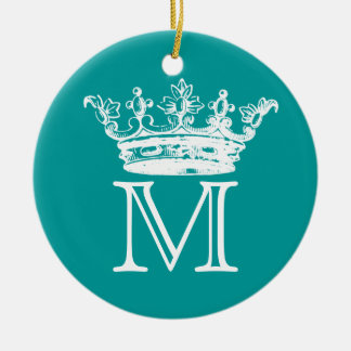 Vintage Crown Monogram Ceramic Tree Decoration