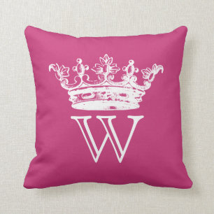 Vintage Crown Monogram Cushion