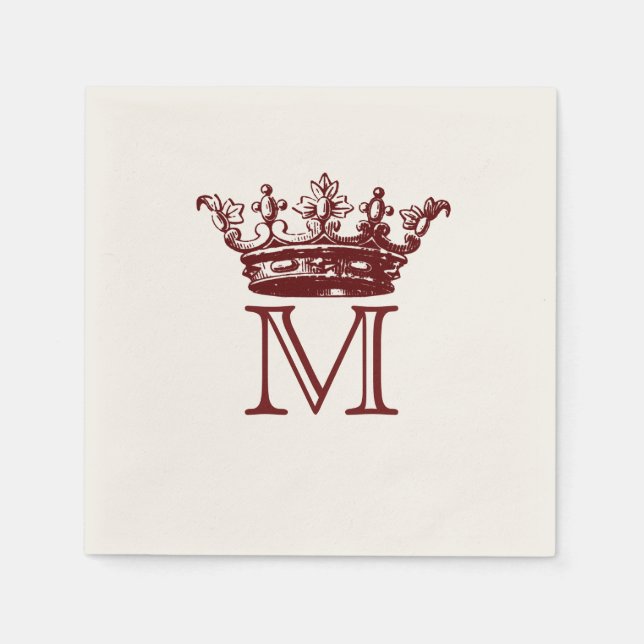 Vintage Crown Monogram Napkin (Front)