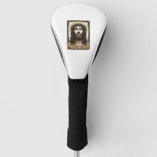 Vintage Crown of Thorns Religious Portrait Golf Head Cover