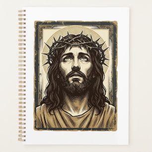 Vintage Crown of Thorns Religious Portrait Planner