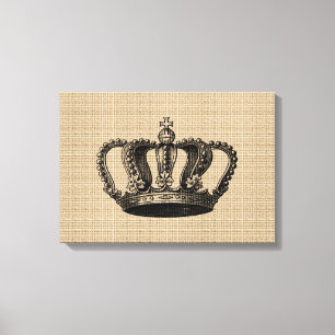 Vintage Crown on canvas Print