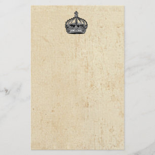 Vintage Crown on old grunge Stationery