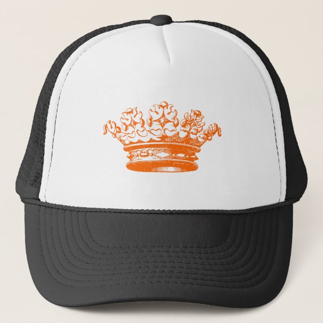 Vintage Crown - Orange Trucker Hat (Front)