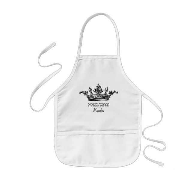 Vintage Crown Personalise Kids Apron (Front)