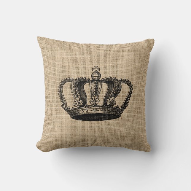 Vintage Crown Pillow (Front)