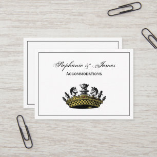 Vintage Crown With Chess Pieces Colour Business Card