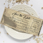 Vintage Cruise Boarding Pass | Save the Date<br><div class="desc">Vintage destination save the date travel ticket featuring a rustic distressed antique background,  an old fashioned cruise ship,  compass,  anchor,  and a wedding date template that is easy to personalise.</div>