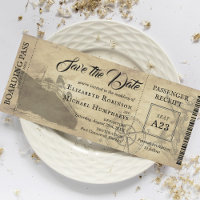 Vintage Cruise Boarding Pass | Save the Date