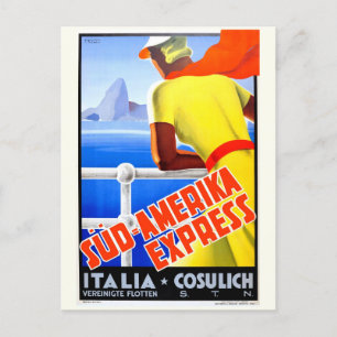 Vintage Cruise Italy Tourism Travel Postcard