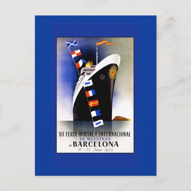 Vintage Cruise Ship Art on Cards, Postcards (Front)