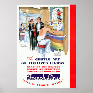 Vintage Cruise Ship Travel Poster