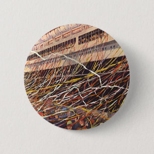 Vintage Cruise Ship Vacation; Bon Voyage Party! 6 Cm Round Badge