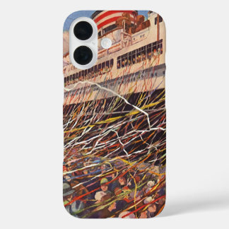 Vintage Cruise Ship Vacation; Bon Voyage Party! iPhone 16 Case