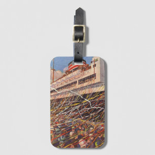 Vintage Cruise Ship Vacation; Bon Voyage Party! Luggage Tag