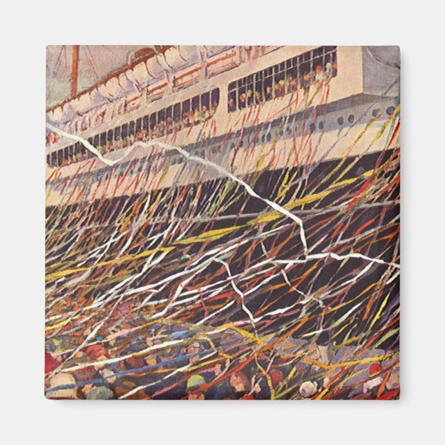 Vintage Cruise Ship Vacation; Bon Voyage Party! Magnet (Front)