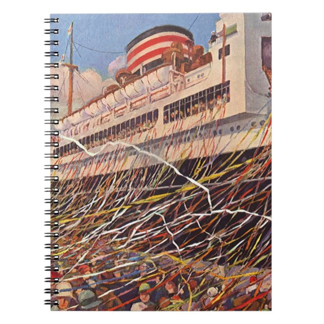 Vintage Cruise Ship Vacation; Bon Voyage Party! Notebook (Front)