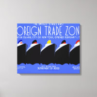 Vintage Cruise Ships Art Deco Poster
