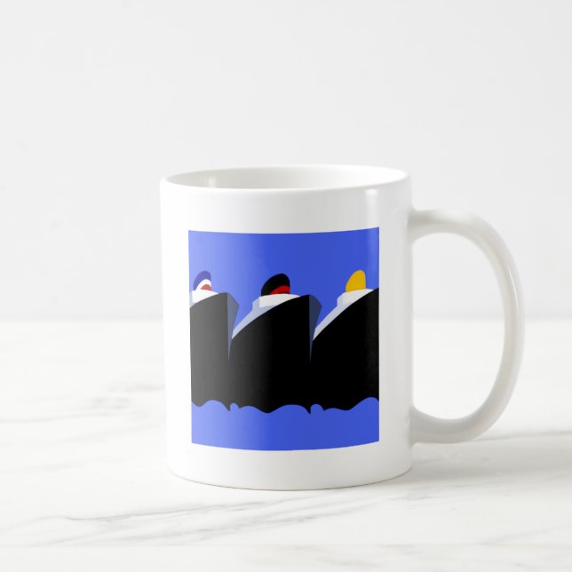 Vintage Cruise Ships Art Deco Poster Coffee Mug (Right)