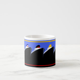 Vintage Cruise Ships Art Deco Poster Espresso Cup