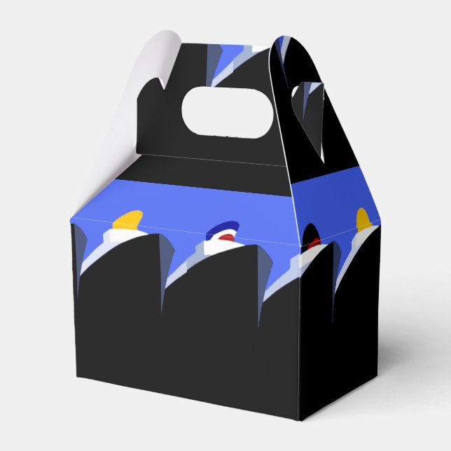 Vintage Cruise Ships Art Deco Poster Favour Box (Front Side)