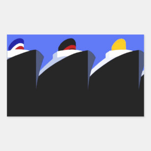 Vintage Cruise Ships Art Deco Poster Rectangular Sticker