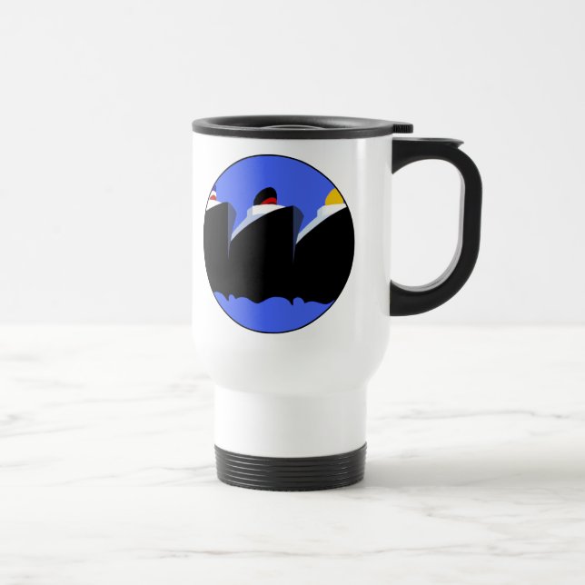 Vintage Cruise Ships Art Deco Poster Travel Mug (Right)
