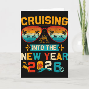 Vintage Cruising Into 2026 New Years Party Family Card