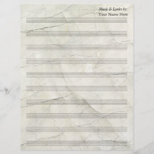 Vintage Crumpled Paper Blank Sheet Music 10 Stave
