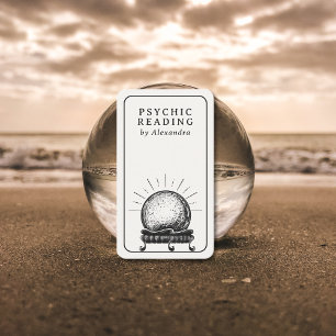 Vintage Crystal Ball Psychic Medium QR code  Business Card