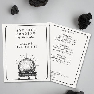 Vintage Crystal Ball Psychic Medium Tarot Reader Flyer