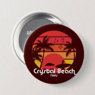 Vintage Crystal Beach Texas 7.5 Cm Round Badge