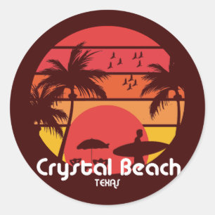 Vintage Crystal Beach Texas Classic Round Sticker