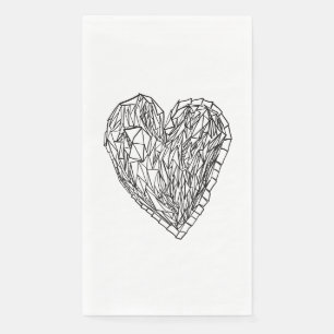 Vintage Crystal Love Heart Illustration Napkins
