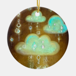 Vintage Crystal Rain Clouds Ceramic Tree Decoration