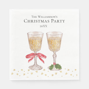 Vintage Crystal Wine Christmas Party Napkin