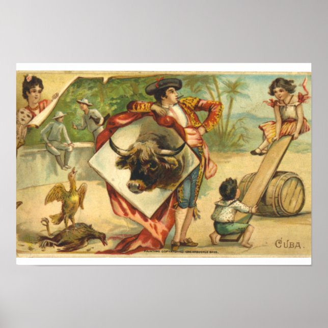 Vintage "Cuba" Arbuckle Bros coffee Poster (Front)