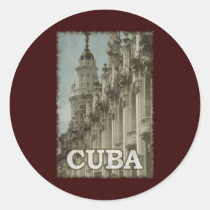 Vintage Cuba Classic Round Sticker
