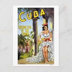 Vintage Cuba Dancer Travel Postcard