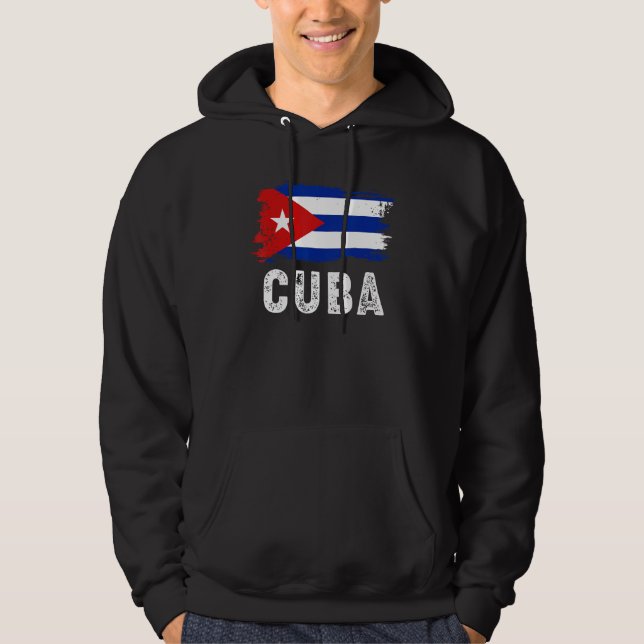 Vintage Cuba Flag Cuban Family Pride Hoodie (Front)