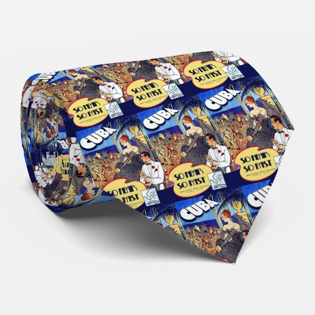 Vintage Cuba So Near So Fast Travel Tie (Rolled)