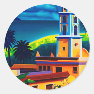 Vintage Cuba Travel Classic Round Sticker