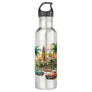 Vintage Cuba Travel - Greetings From Havana 710 Ml Water Bottle