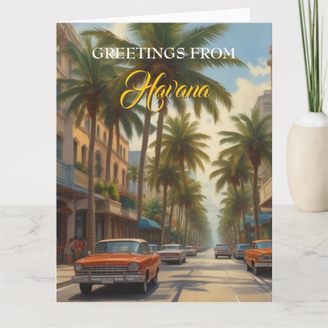 Vintage Cuba Travel - Greetings From Havana Card (Front)
