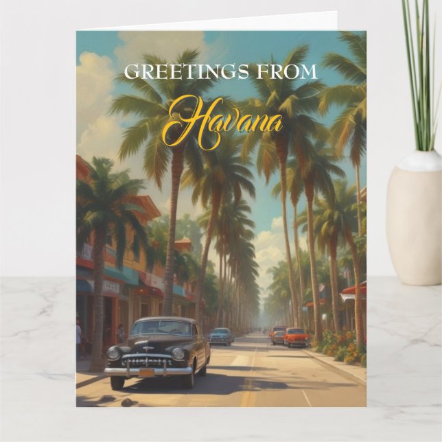 Vintage Cuba Travel - Greetings From Havana Card (Front)